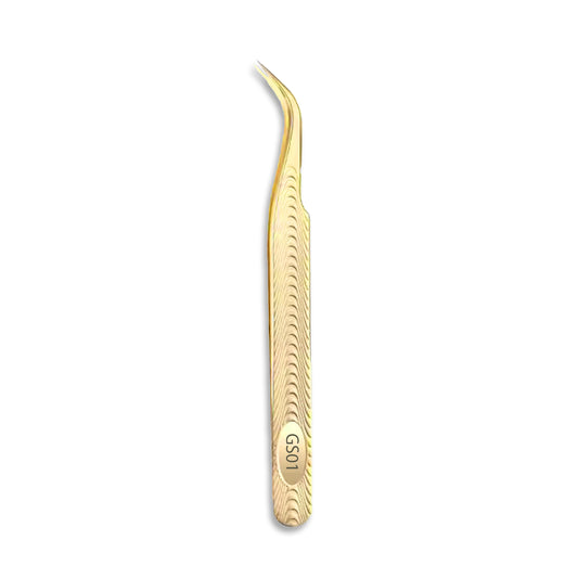 Long C Curl Gold Tweezer - GS01